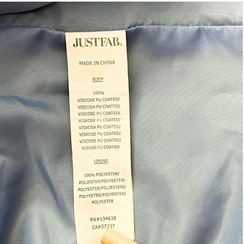 JustFab Faux‎ Leather Moto Jacket Blue Zip Front Women's Size XXL Modern Outwear